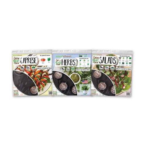GYO Herbs + Salads + Caprese Seedsheets (3 Pack) - Seedsheet